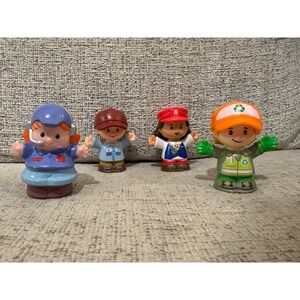 Lot of 4 Fisher Price Little People Career Figures Firefighter Teacher Scientist